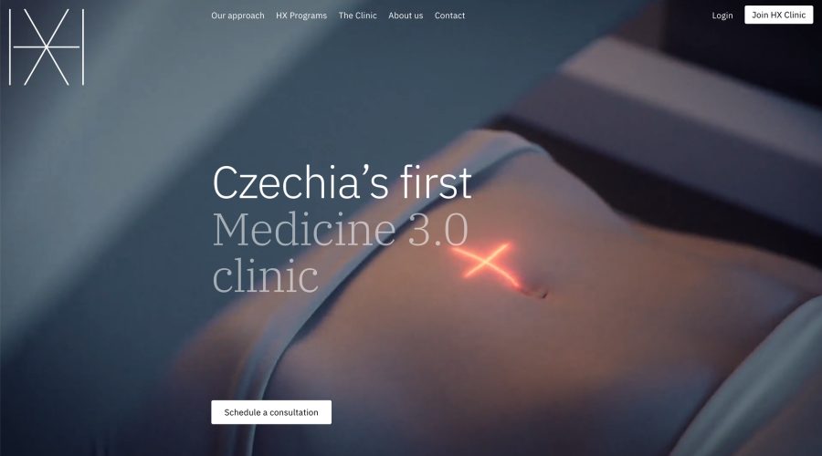 HX Clinic website
