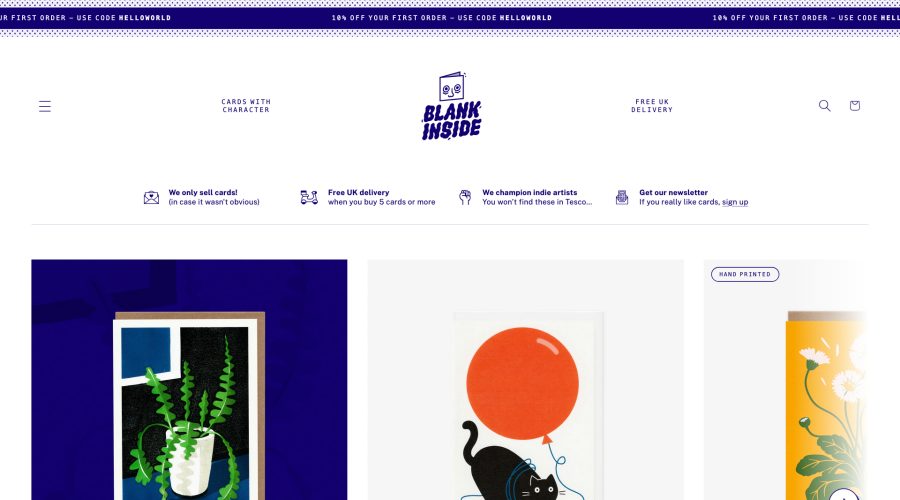 Blank Inside website