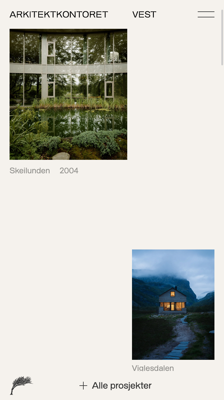 Arkitektkontoret Vest website