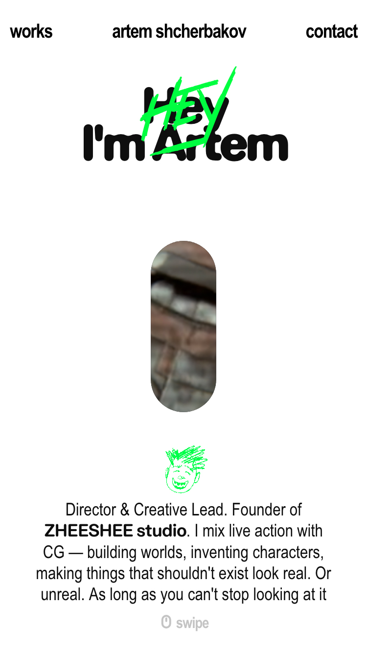 Artem Shcherbakov website mobile