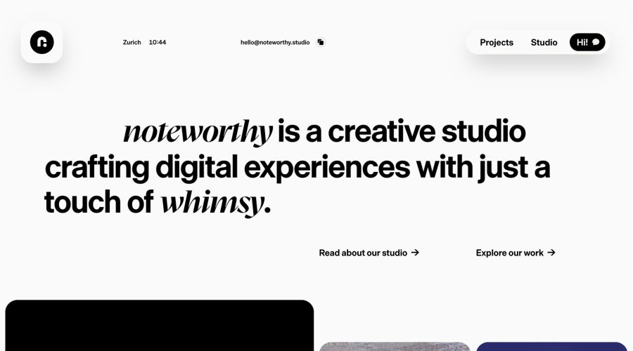 Noteworthy Studio website