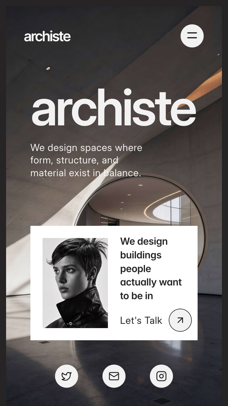 Archiste website mobile