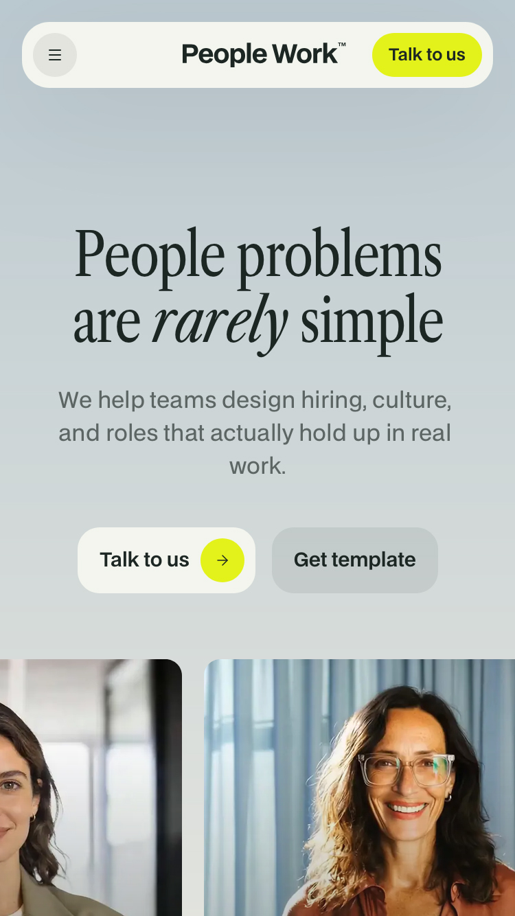 People Work website mobile