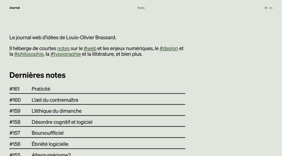 Le journal de Louis-Olivier Brassard website