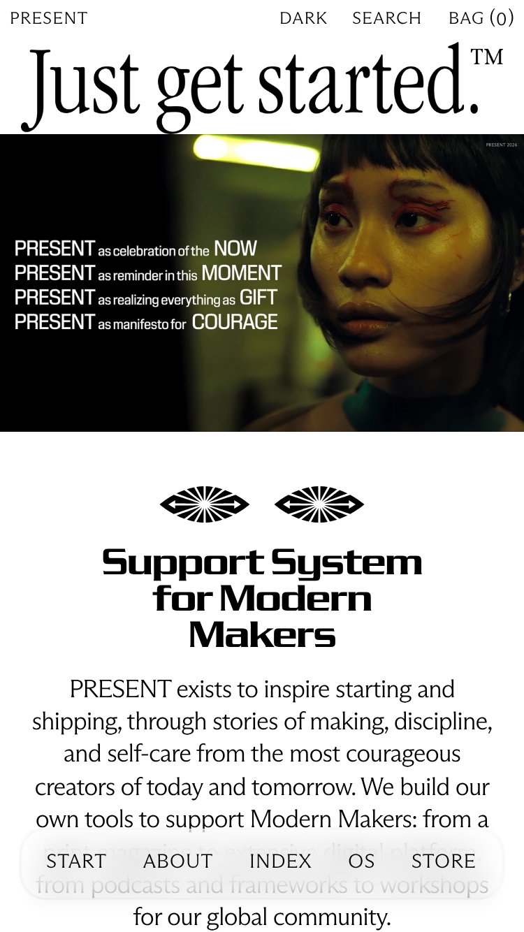 PRESENT website mobile