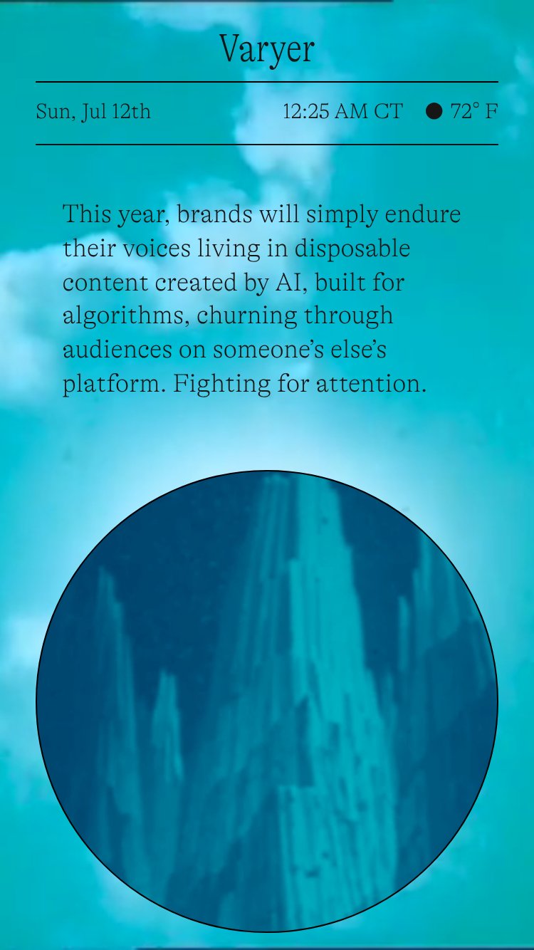 Varyer website mobile