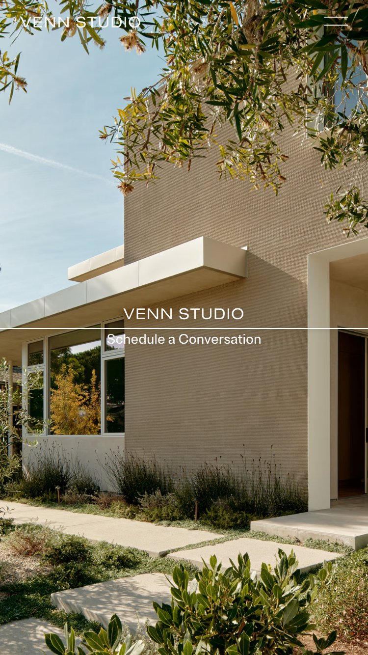 Venn Studio Los Angeles website mobile