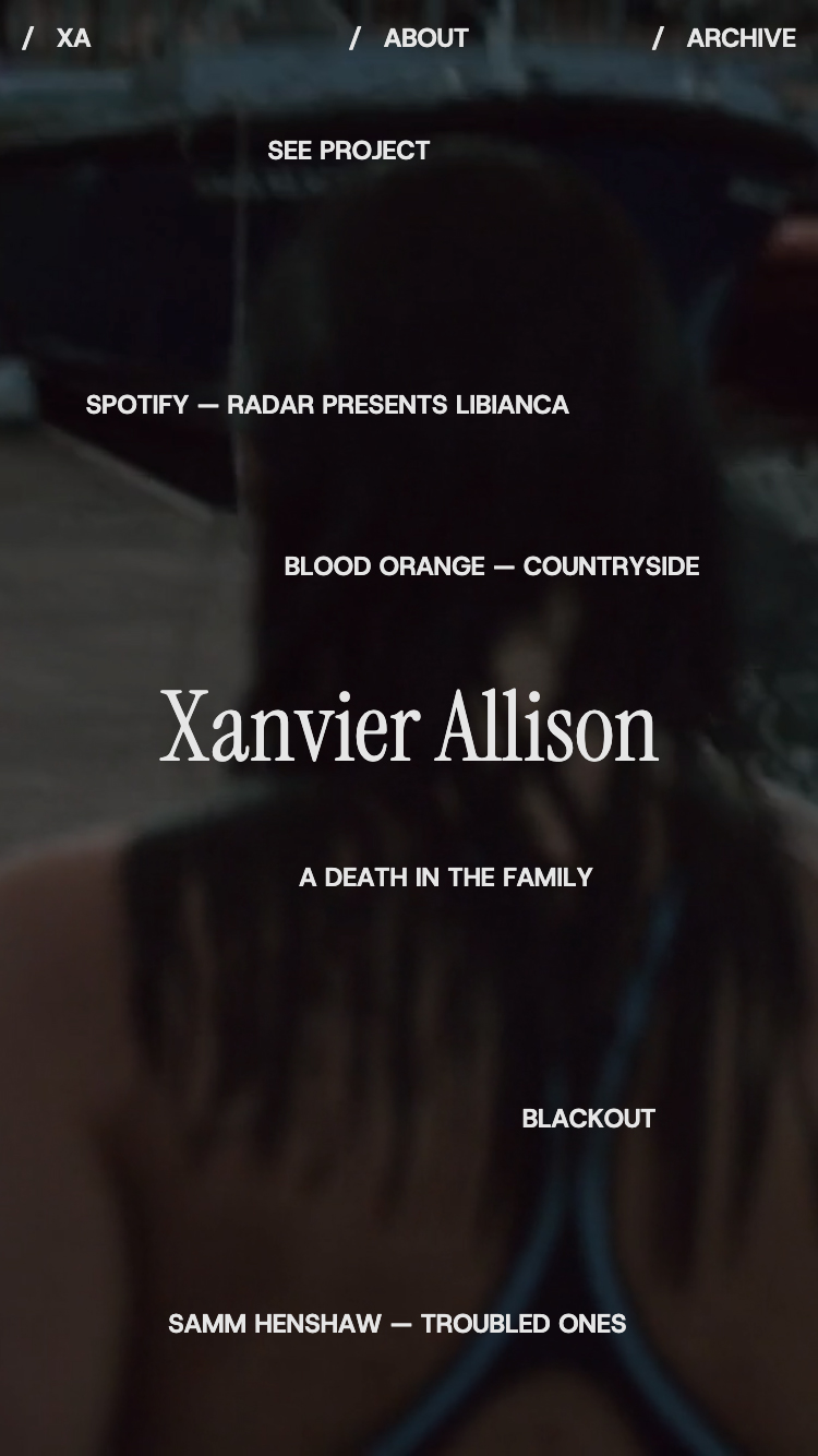 Xanvier Allison website mobile