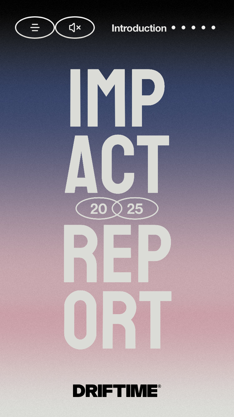 Driftime Impact Report website mobile
