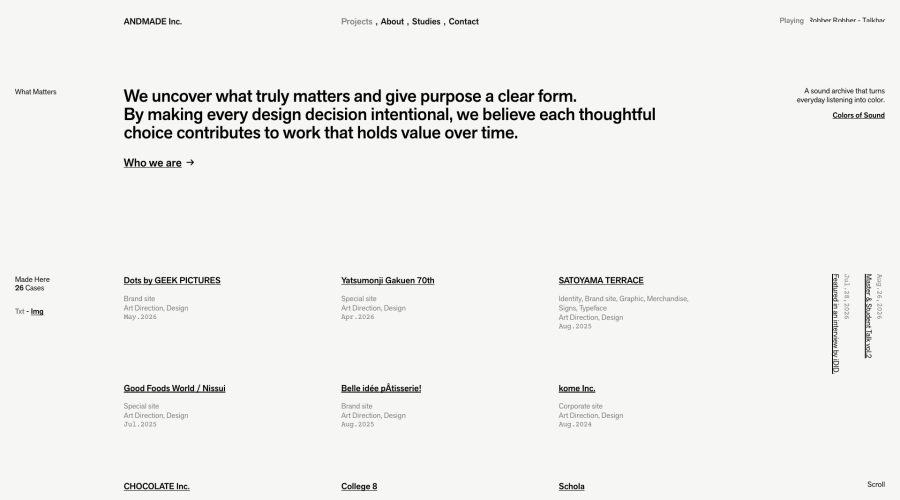 ANDMADE Inc. website