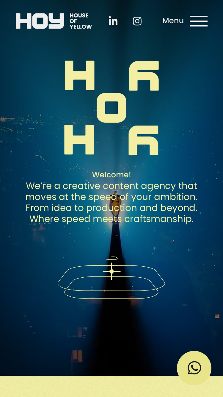 House of Yellow website mobile