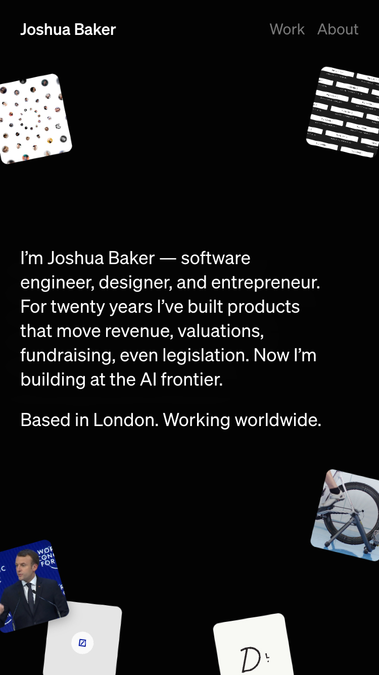 Joshua Baker website mobile