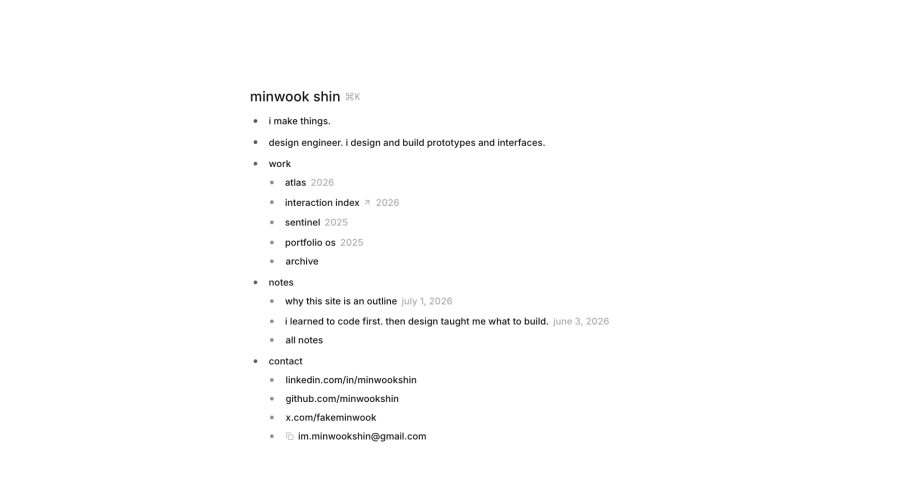 Minwook Shin website