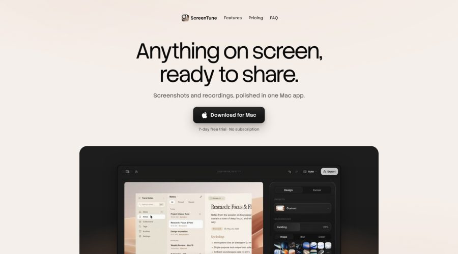 ScreenTune website