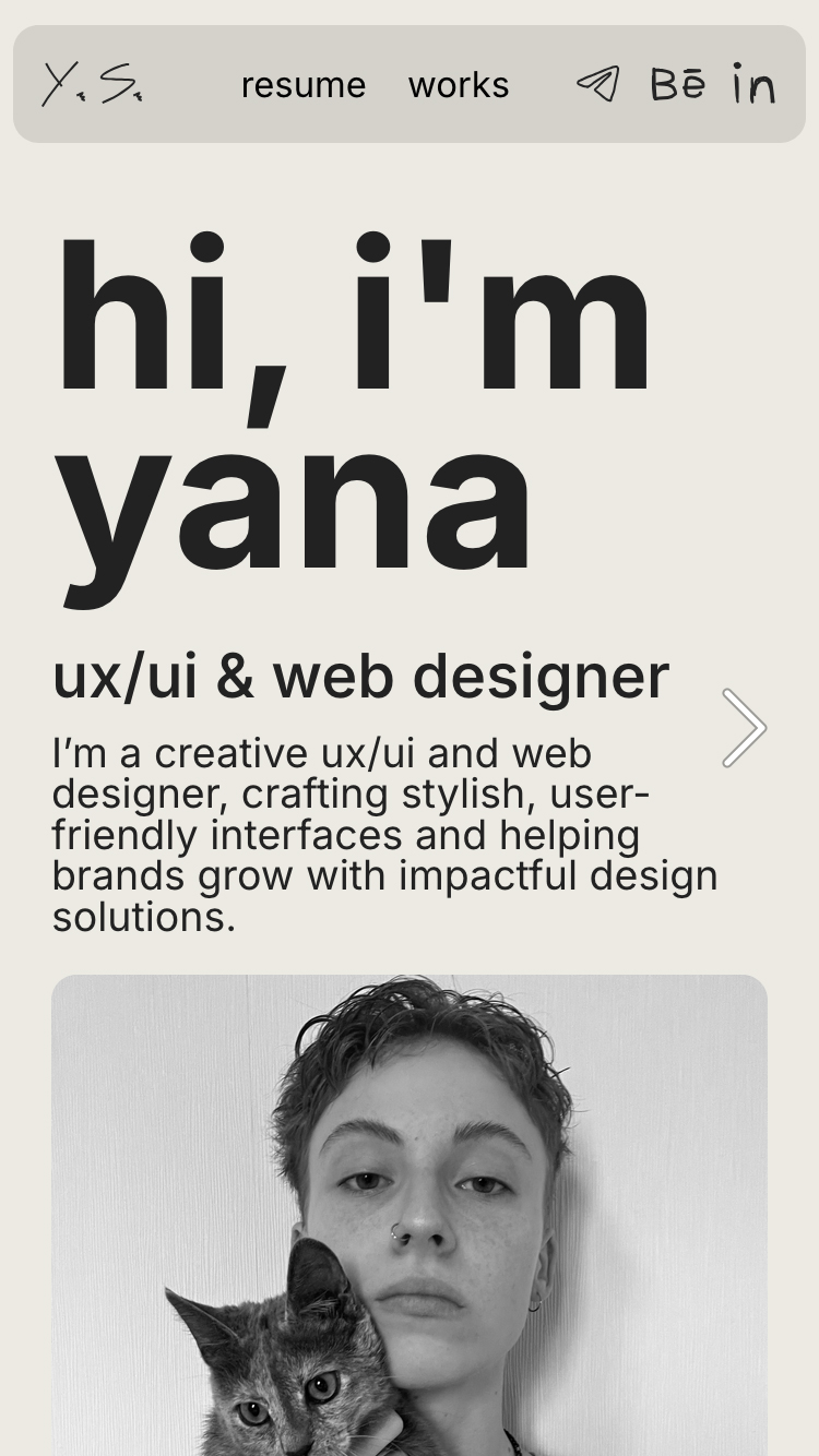 Yana Savchuk website mobile