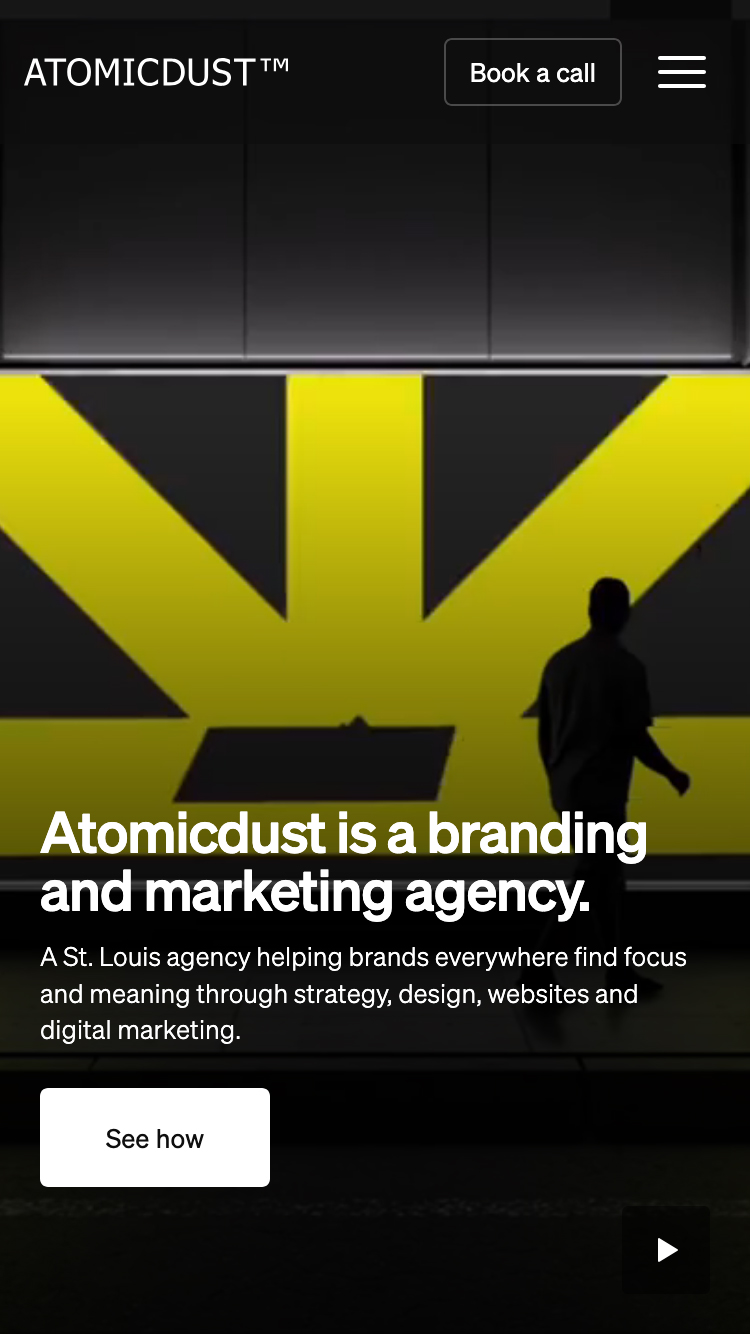 Atomicdust website mobile